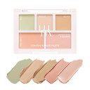 Luna Conceal Blender Palette 02 Pure Cover 5-In-1 Color Correcting And Concealing With Lemon, Lavender Fog, Porcelain, Natural Beige And Soft Pink, Suitable For Cool And Bright Tones