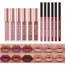 Bestland 12Pcs Matte Liquid Lipstick + Lip Liner Pens Set, Velvety Nude Lip Stain Waterproof Long Wear Makeup Gift Set