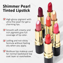 Kyda Red Shimmer Lipstick, Metallic Pearl Lipstick, Lasting Non-Sticky Glitter Lips Color, High Glossy Lips Makeup For Women, Cameo Brown Kyda Red Shimmer Lipstick, Metallic Pearl Lipstick, Lasting Non-Sticky Glitter Lips Color, High Glossy Lips Makeup For Women, Cameo Brown