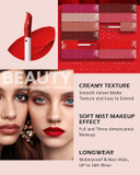 Matte Liquid Lipstick For Women-2Pcs Pink Neutral & Red Highly Pigmented Lip Stain Tint,Super Velvet Matte Lip Gloss, Long Lasting Up To 16H Wear,Waterproof Smudge-Proof Non-Stick Cup Lip Makeup-03+05