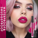 3 Colors Matte Liquid Lipstick Set, Purple Burgundy Rose Red Halloween Makeup, High Impact Long Lasting Lip Stain Velvet Nonstick Cup Smudge Proof & Waterproof Lip Gloss Set