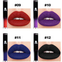 4Pcs Dark Red Purple Blue Black Matte Liquid Lipstick Sets,Matte Lipstick Lip Stain Long Lasting 24 Waterproof Lip Gloss Gift Set Matt Liquid Makeup Lipstick For Women Halloween Party Cosplay(Set C)