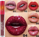 Evpct 1Pcs Hot Pink Glitter Metallic Shimmer Diamond Lipstick Lip Gloss For Women Long Lasting Waterproof, Light Bright Rose Pink Sparkle Glitter Matte Liquid Lipstick Lip Makeup Kit, 11
