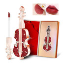 Long Lasting Matte Lipstick In Velvety Red, Unique Violin Appearance Design, Waterproof Durable Mist Liquid Lipstick With Gift Box (Red)