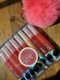 Juicy Lip Shimmer Lip Gloss Set Of 8 & Keychain Gifts For Aunts, Women, Girls, Teens, Moms