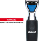 Barbasol Rechargeable Electric Wet And Dry Single Blade Shaver With Stainless Steel Blades And Adjustable Beard Trimmer Attachment