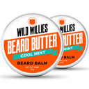 Wild Willies Premium Beard Balm Leave-In Conditioner Natural, Organic Ingredients Promote Fast Beard Growth, Removes Itch & Dandruff - Beard Butter Restores Moisture - 2Qty 2 Oz, Cool Mint Scent
