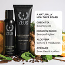 Zeus Italian Cypress Beard Shampoo Wash & Beard Conditioner Set With Essential Oils For Men (Made In Usa)