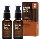 Every Man Jack Unscented Beard Oil For Men - Fragrance Free For Sensitive Skin - Naturally Moisturizes And Softens Beard W/Shea Butter & Argan Oil - 1 Fl Oz (2 Pack)