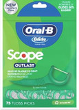 Oral-B Glide Complete Floss Picks, Dental Floss Picks, Scope Outlast, 75-Ct, Toothpicks Floss Picks