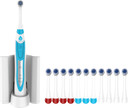 Pursonic S330 Deluxe Electric Toothbrush - Ultra Whitening Oscillating Rechargeable Battery Toothbrush For Adults With Dock Charger & 12 Brush Heads (Value Pack) (White)