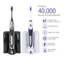 Pursonic S520 Rechargeable Sonic Toothbrush- Includes 20 Accessories: 12 Brush Heads & More, Black