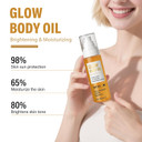 Body Glow Oil, Spf 50 Broad Spectrum, Lightweight Sun Shield Body Glow Absorbs Quickly, Non-Sticky, Water Resistant, Glowing Results-4 Fl Oz