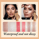 Paminify Contour Beauty Wand,Liquid Highlighter Makeup Stick Trio,Face Blush Wand With Cushion Applicator,Nourishing Bronzer Stick Highlight Illuminator,Cruelty-Free,Medium+Pink Blush+Pearl Whitecontour Wand+Blush Wand+Highlighter Wand