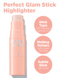 The Saem Perfect Glam Stick Blusher With Blending Sponge Wh01 Aurora Wave - Luxurious Soft Melting Balm Highlighter With Shea Butter And Ceramide Np, Natural Radiance Glow Makeup, 0.2Oz