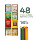 Twinings 48 Tea Bags Herbal Variety Pack, Bundle With 20 Flavored Honey Sticks  12 Flavors Caffeine-Free Individually Wrapped Teas For Gift Basket, Office, Lobby Refreshments Twinings 48 Tea Bags Herbal Variety Pack, Bundle With 20 Flavored Honey Sticks  12 Flavors Caffeine-Free Individually Wrapped Teas For Gift Basket, Office, Lobby Refreshments