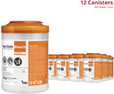 Sani-Cloth Bleach Disposable Wipes, Full Case, Hospital-Grade Surface Disinfecting Wipes For Healthcare And Bathroom, Large Wipe, 6" X 10.5", 75 Wipes Per Canister, 12 Canisters Total, 900 Total Wipes