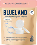 Blueland Laundry Detergent Tablets, 36 Count, Unscented Plastic-Free Eco-Friendly Pods, Sheets, Liquid Alternative - Natural, Gentle, Non Toxic