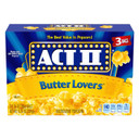Act Ii Butter Lovers Microwave Popcorn, 3-Count 2.75-Oz. Bags