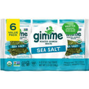 Gimme Seaweed Organic Premium Roasted Seaweed Snacks, Sea Salt, 6 Count, Keto, Vegan, Gluten-Free, Great Source Of Omega3S And Iodine, Healthy On-The-Go Snack For Kids And Adults