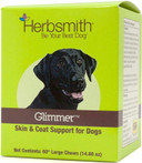Herbsmith Glimmer - Dog Healthy Skin And Coat + Dog Treatment For Dry Itchy Skin - Omega-3 Supplement For Dogs - 60Ct Large Chews