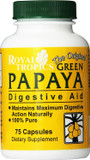Royal Tropics The Original Green Papaya Digestive Aid Capsules, 75 Count