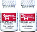 Cardiovascular Resarch Serraflazyme Serrapeptase Enzymes 200 Stay Fresh Enteric Coated 5 Mg Tablets (100 X 2 Packs)