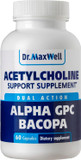 Acetylcholine, Alpha Gpc Choline 600Mg + Bacopa, Better Than Each Alone. More Reliable Acetylcholine (Supports Memory & Learning) Supplement, 60 Capsules