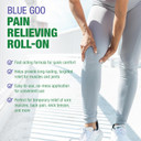Blue Goo Pain Relieving Menthol Roll On - For Back, Neck, Muscle & Joint Pain, Sprains, Strains - Fast-Acting, Soothing, Cooling Pain Relief Liquid, W/4% Menthol - 2.5 Oz (1 Pack)