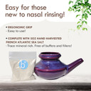 Neti Pot Tool Kit - Snoring & Saline Solution, Handcrafted Ceramic Dishwasher Safe With 2Oz Mineral Sea Salt For Nose Cleaning & Sinus Rinse Perfect For Allergy Relief In Adults & Kids (Jade)