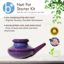 Neti Pot Tool Kit - Snoring & Saline Solution, Handcrafted Ceramic Dishwasher Safe With 2Oz Mineral Sea Salt For Nose Cleaning & Sinus Rinse Perfect For Allergy Relief In Adults & Kids (Jade)