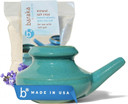 Neti Pot Tool Kit - Snoring & Saline Solution, Handcrafted Ceramic Dishwasher Safe With 2Oz Mineral Sea Salt For Nose Cleaning & Sinus Rinse Perfect For Allergy Relief In Adults & Kids (Jade)