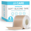 Jj Care Soft Silicone Tape, 1.6 X 120 Flexible Silicone Scar Tape, Medical Grade Silicone Strips For Scars, Washable & Reusable Scar Tape For Surgical Scars, Latex-Free Scar Tape