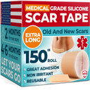 Medical Grade Silicone Scar Tape - 1.6X60 - Visible Difference On Surgical & Keloid Scars - Reusable Silicone Scar Sheets - Easy To Use Silicone Tape For Scars