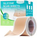 Dimora Waterproof Silicone Scar Sheets - Medical Grade Hypoallergenic Silicone Scar Tape (1.6X60" Roll), Ultra-Soft Scar Removal Treatment For Surgical Scars, C Section, Tummy Tuck, Keloid Treatment