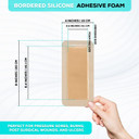 Medvance Tm Silicone - Bordered Silicone Adhesive Foam Dressing Size 4"X4" (2.7"X2.7" Pad), Box Of 5 Dressings