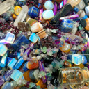 Healing Crystal Set Mystery Stone Bag Lucky Gemstone Witchy Crystals Scoops Tumble Stones Tourmalime Agate Amethyst Clear Crystal Lapis Lazuli Opalite Aura Crystals Black Obsidian Unakite Mookaite