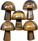 5Pcs Mini Mushroom Shaped Gemstone Statue Figurine, Carved Crystal Stone Mushrooms Crafts For Healing Chakra Reiki Balancing Home Decoration, Green Aventurine