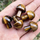 5Pcs Mini Mushroom Shaped Gemstone Statue Figurine, Carved Crystal Stone Mushrooms Crafts For Healing Chakra Reiki Balancing Home Decoration, Green Aventurine