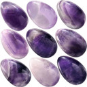 Tumbeelluwa 4Pcs Reiki Crystal Stone Eggs Kit Polished Natural Palm Pocket Stones For Stress Removing, Rhodonite