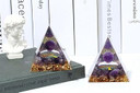 Yatojuzi 2.4" Orgone Pyramid Crystals Amethyst Obsidian Chakra Reiki Orgonite Gemstones For Positive Energy Reduce Stress Attracts Lucky Wisdom Success Suit For Yoga Meditation Indoor Handmade Decor
