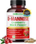Vital Herbal Liposomal D-Mannose With Cranberry, Black Pepper- Maximum Potency - Supports Digestion, Gut Health- Made In The Usa
