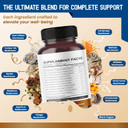 Organic Mushroom Complex With Lion'S Mane, Cordyceps & Turkey Tail  Brain, Memory & Immune Support  180 Capsules (6-Month Supply)