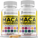 Ashwagandha Maca Root Fenugreek Supplement With Tongkat Ali Ginseng - Assists With Mood & Thyroid Health - Made In Usa - 120 Count