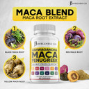 Ashwagandha Maca Root, Fenugreek Supplement With Tongkat Ali Ginseng - Assists With Mood & Thyroid Health - 60 Count