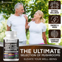 Lions Mane Supplement Cognitive Support, Immune Health With Turkey Tail 20In1 Mushroom Reishi Cordyceps Chaga With Marshmallow Root 60 Count