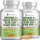 Jb Wellness Oregano Oil, Garlic Extract, Olive Leaf, With Astragalus - Immune Support & Digestive Health Supplement For Women And Men - 120 Count
