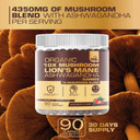 Organic 10X LionS Mane Mushroom Gummies For Kids Adults (4350Mg) - Gluten Free Daily Supplement Complex Blend With Reishi Turkey Tail Shiitake