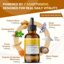 Organic Maca Root, Ashwagandha, Panax Ginseng, Cordyceps, Turkestanica Liquid Drops  1520Mg Per Serving, Ultra Potent, Usa Made & Lab Tested  2 Fl Oz (60Ml)