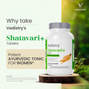 Shatavari+ 1100Mg Tablets With Shatavari & Long Pepper | 60 Tablets | Supports Menstrual Health, Lactation, Hormonal Balance & Reproductive Wellness | Vegan Herbal Supplement For Women
